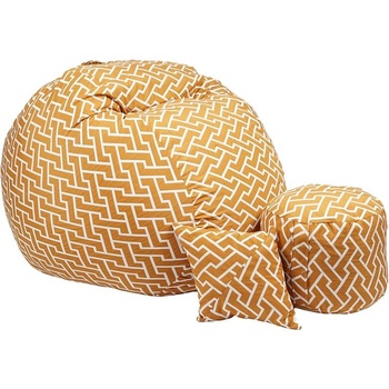 Image 1 of PUFRELAX Комплект Барбарон с табуретка за крака и декоративна възглавница 700л. King Size, Zippity Orange, Перящ се калъф, Пълнеж с микс от мемори пяна и дунапрен, Гама Premium (PUF-M-KOP-PT-ZIO)