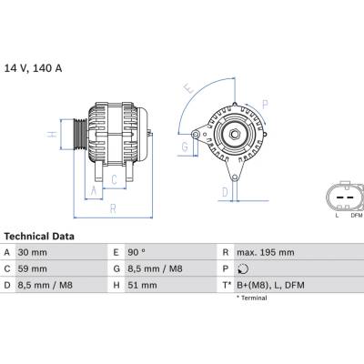 Alternátor BOSCH 0 986 082 230 (0986082230)