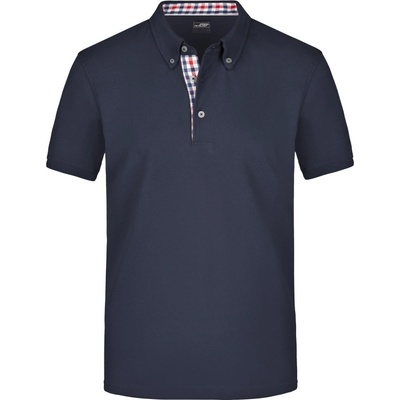 James & Nicholson polokošile JN 964 button-down krátký rukáv pánská Navy/červeno-navy- bílá