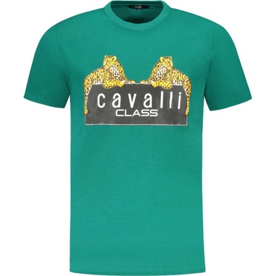 Cavalli class Тениска с къс ръкав за мъже cavalli class, Размер m, Цвят Зелен (txt60njd060_ve04038)
