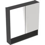 Geberit Стенен огледален шкаф Geberit Selnova Square, тъмносив лава, 2 врати, 59 см (501.265.00.1)