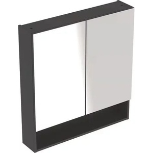 Geberit Стенен огледален шкаф Geberit Selnova Square, тъмносив лава, 2 врати, 59 см (501.265.00.1)