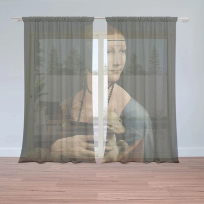 Sablio Záclony Dáma s hranostajom - Leonardo da Vinci: 2ks 150x250cm
