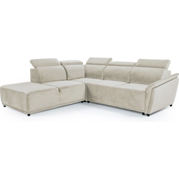 TEDIVA Ляв ъглов диван riko с механизъм за сън и регулируеми подглавници - КРЕМ (mmceldllm-tiff1)