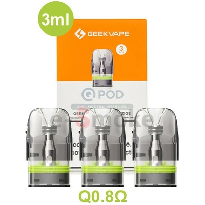 Geekvape Q SIDEFILL cartridge 3 ml, 0,8 ohm 3 ks