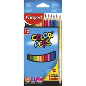 Maped Цветни моливи MAPED Color Peps Star, триъгълни, комплект от 12+1 броя 832021 (832021)