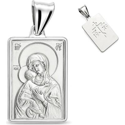 Argento Strieborný prívesok ikona Vladimírskej Panny Márie 86125
