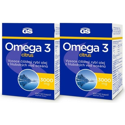 GS Omega 3 Citrus+D 100+50 kapslí balení 2 ks