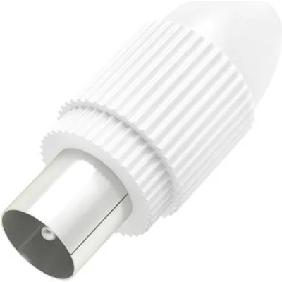 Hama Антенен конектор HAMA Coax plug, Коаксиален мъжко, Бял (205213)