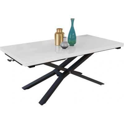 IVM BG Разтегателна маса Соренто с повдигащ механизъм - бял гланц