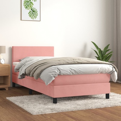 Petrashop 3141160 boxspring postel s matrací růžová samet