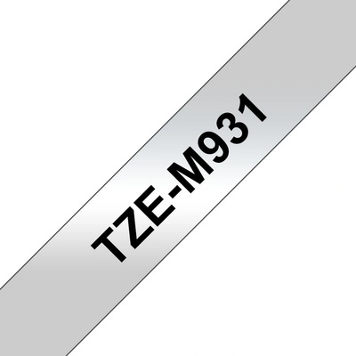Brother TZe-M931, průsvitná matná/černá, laminovaná, šířka 12mm, délka 8m TZEM931
