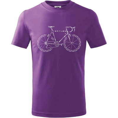 Bicykel názvy tričko detské fialová