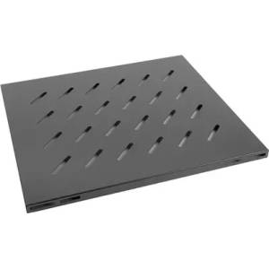 Lanberg Аксесоар, Lanberg 19" fixed shelf 1U / 465x500mm, max load capacity up to 120 kg, black (AK-1003-B)