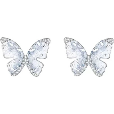 JAY náušnice s ledově modrými krystaly motýl stříbrné zapínání JAY-9182-ZS46632 Modrá