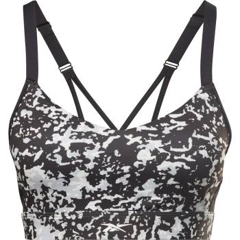 Reebok Lux Speckle Modern Safari Strappy Bra Womens Medium Impact Sports - Black