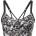 Reebok Women's Lux Speckle Modern Safari Strappy Medium Impact Sports Bra - Black