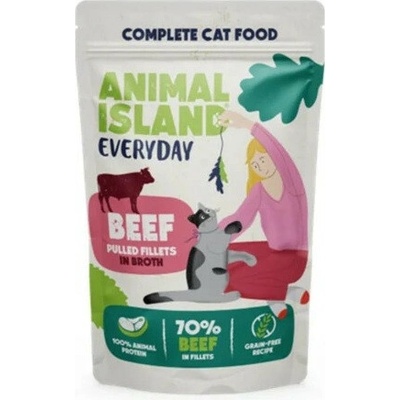 ANIMAL ISLAND Everyday Beef pulled fillets in broth 85 g