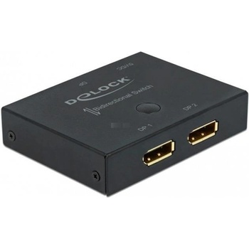 Delock DeLOCK DisplayPort 2 - 1 Switch bidirectional 8K 30 Hz, DisplayPort Switch, черен (11478)