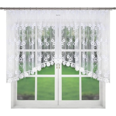 BytoTex Dekorační krátká záclona s řasící páskou LG 198WB, 400x110 cm