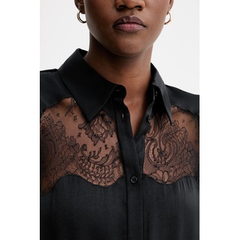 IRO Риза iro дамска в черно със свободна кройка с класическа яка wp18baslan (wp18baslan)