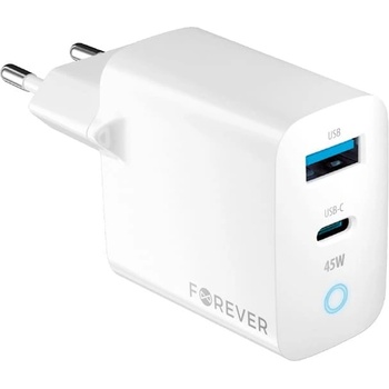 Forever Зарядно за телефон 45W, TC-06-45AC GaN PD QC 1xUSB-C axUSB, бяло - Forever