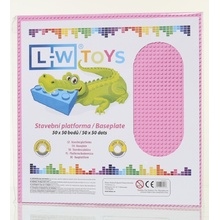 L-W Toys Veľká podložka na stavanie 50x50 bodů ružová