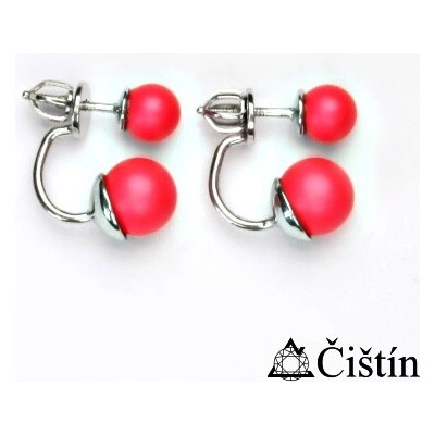 Čištín oboustranné 167142178 Swarovski růžové korálky NŠ 1183