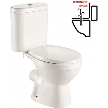Inter Ceramic Моноблок linni icc 6576p bidet, биде, седалка и капак, порцелан, бял, 76х65х36.5см (6576p bidet)