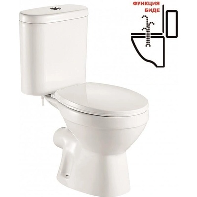 Inter Ceramic Моноблок linni icc 6576p bidet, биде, седалка и капак, порцелан, бял, 76х65х36.5см (6576p bidet)