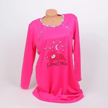 Image 1 of Макси нощница за бременни в цикламено с мече