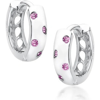 Olivie strieborné krúžky s ružovými zirkónmi 4530