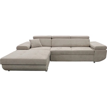 Filex Разтегаем ъглов диван castelo l-образен, ляв, сив, с вградено отделение за съхранение (ff0033)