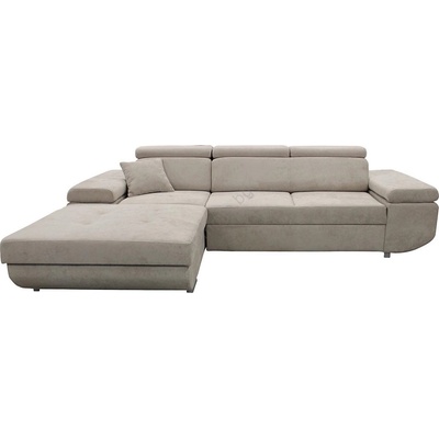 Filex Разтегаем ъглов диван castelo l-образен, ляв, сив, с вградено отделение за съхранение (ff0033)