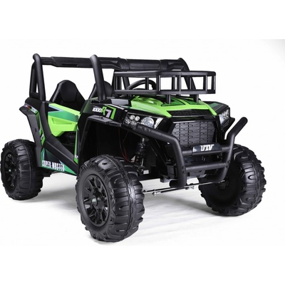 Beneo Elektrické autíčko UTV 24V dvojmiestne 2 x 200 W Motor Eva kolesá odpružené nápravy ektrická brzda čalúnené sedadlo 24 GHz DO LED Svetlá USB SD karta zelená