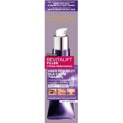 L'Oréal Revitalift Filler +Kyselina hyalurónová] očný krém 30 ml