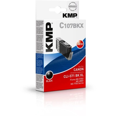 Compatible KMP Canon CLI-571BK XL черна касета с мастило C107BKX (1568,0001)