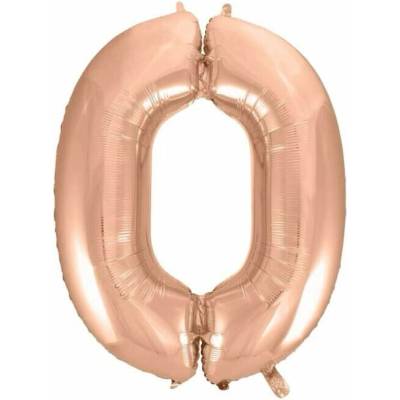 GoDan Číslice "0" rosegold 92cm fóliový balónek