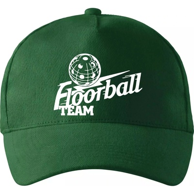 Florbal team so zahnutým šiltom a látkovou sponou Fľaškovozelená