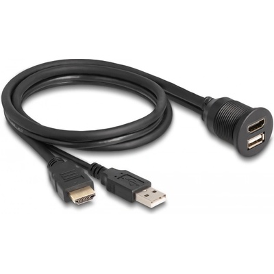 Delock HDMI-A кабел мъжки към USB 2.0 A-тип мъжки - HDMI-A кабел женски към USB 2.0 A-тип женски 1м