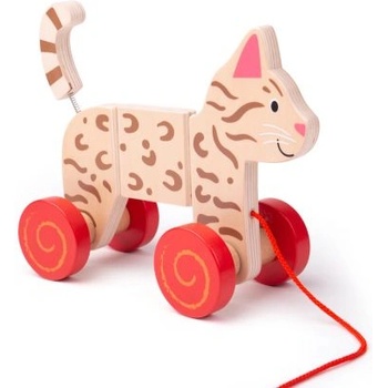 Bigjigs Toys Играчка за дърпане - Коте - Bigjigs (BB111)