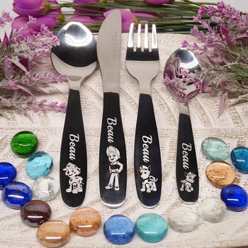 Image 1 of Creatomia Детски прибори за хранене с гравирано име и Пес патрул - Creatomia