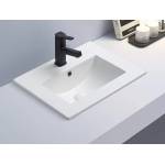 Inter Ceramic Мивка за баня 81х46 см Мони, порцелан, бял мат за поставяне върху шкаф (8066mw)