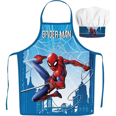 Javoli Chlapčenská zástera s čiapkou Spiderman Skyline