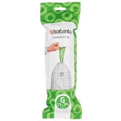 Торба за кош Brabantia - PerfectFit, размер G, 23-30 l, 20 броя (647038)