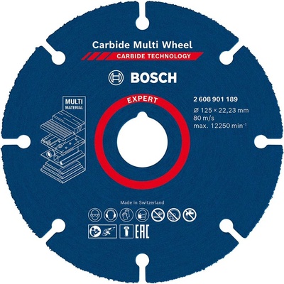 BOSCH Rezací kotúč EXPERT Carbide Multi Wheel, 125 mm, 22,23 mm 2608901189