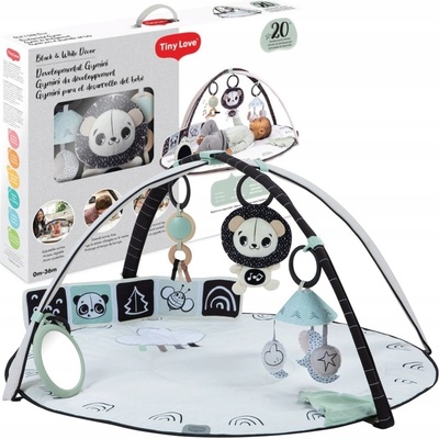 TINY LOVE GYMNASTIKA/PODLOŽKA VZDELÁVACIA S HRAZDIČKOU DECOR ČIERNO BIELA