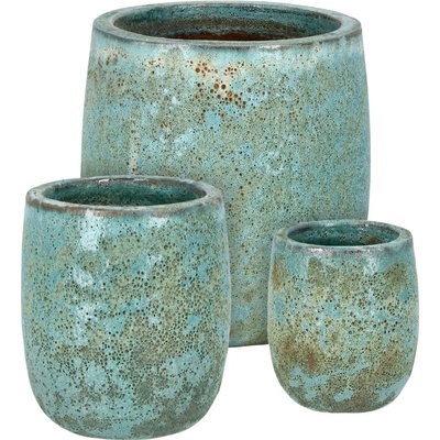 Bizzotto Set tří zelených terrazzo ch květináčů Duyen 23/30/41 cm