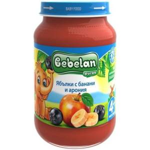 Bebelan Плодово пюре Bebelan Puree - Ябълки, банани и арония, 190 g (18257)