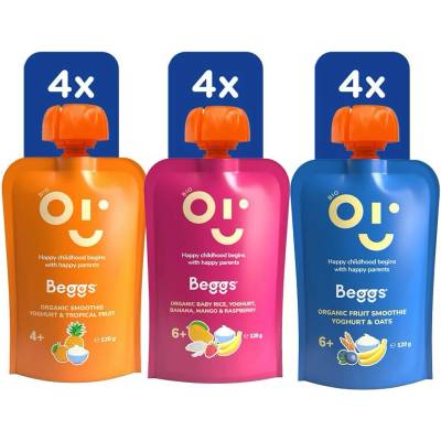 Beggs BIO Mix kapsička s jogurtem 3 druhy 12 x 120 g